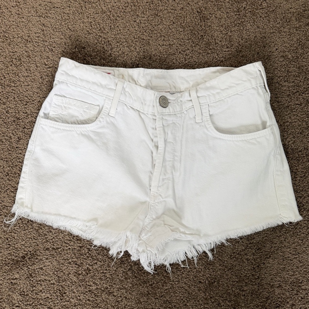 True Religion White Denim Shorts
